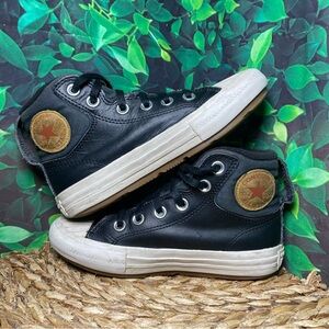 Converse ctas hi black leather